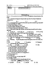 Đề kiểm tra cuối năm môn Hóa học Lớp 9